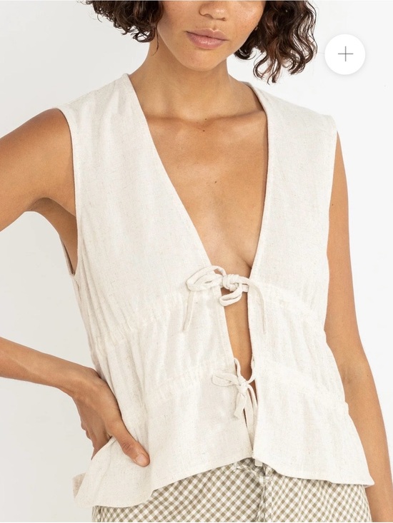 Rhythm. Tops - BNWT Rhythm Oat Tie-Front Linen-Blend Top size M